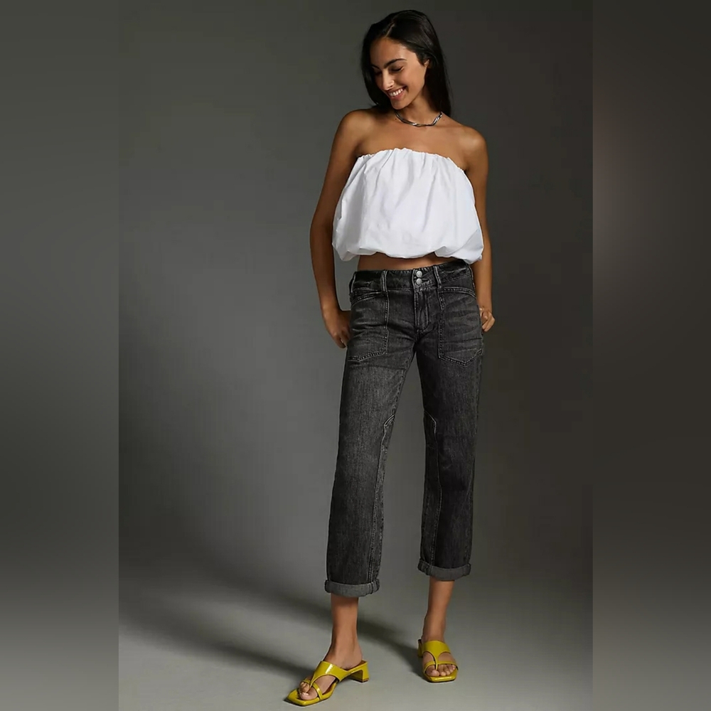 Pilcro The Wanderer Low Rise Relaxed Loose Fit Black Jeans Sz 27 Anthropologie